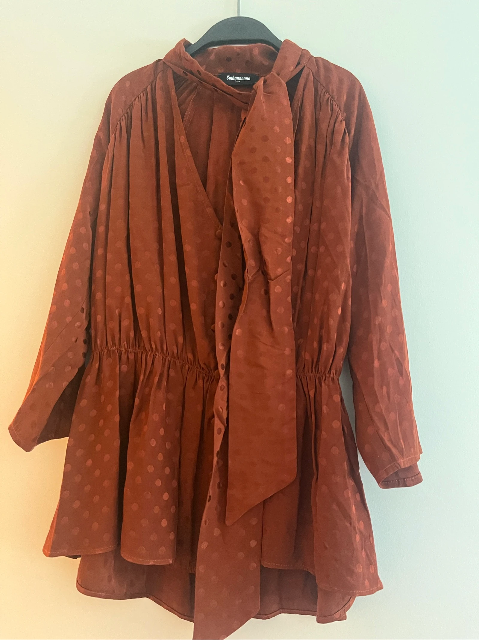 Blouse marron à pois sinequanone 